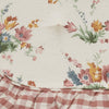 April & Olive Chair Pad Rosehill Cottage Floral Ruffled Cotton Chair Pad - 15.5x17 - Dusty Rose & Natural Cushioned Seat Cushion