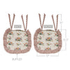 April & Olive Chair Pad Rosehill Cottage Floral Ruffled Cotton Chair Pad - 15.5x17 - Dusty Rose & Natural Cushioned Seat Cushion