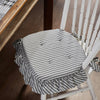 April & Olive Chair Pad Sawyer Mill Black Ticking Stripe Ruffled Chair Pad 16.5x18