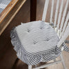 April & Olive Chair Pad Sawyer Mill Blue Ticking Stripe Ruffled Chair Pad 16.5x18
