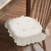 April & Olive Chair Pad Simple Life Flax Natural Cotton Blend Chair Pad - 15.5x17 Cushioned Seat Cushion - VHC Brands