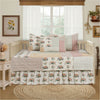 April & Olive Daybed Quilt Set Rosehill Cottage Floral Gingham Patchwork Cotton Daybed Quilt Set - 5-Piece - Dusty Rose & Natural