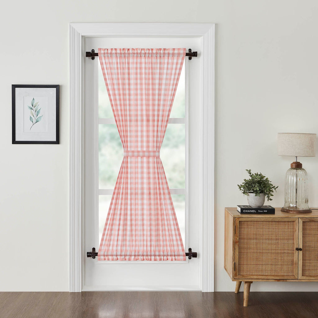 Annie Buffalo Coral Check Door Panel 72x40 - The Village Country Store