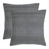 April & Olive Euro Sham VHC Brands Dark Gray Waffle Weave Euro Shams (Set of 2, 26x26) - Farmhouse Boho Decorative Pillow Covers for Bedroom Decor