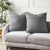 April & Olive Euro Sham VHC Brands Dark Gray Waffle Weave Euro Shams (Set of 2, 26x26) - Farmhouse Boho Decorative Pillow Covers for Bedroom Decor