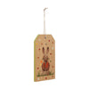 April & Olive Ornament Spring In Bloom Bunny In Vest MDF Tag Ornament w/ Twine 7x3.75x0.5