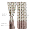 April & Olive Panel Rosehill Cottage Floral & Gingham Ruffled Cotton Curtain Panel Set - 40x84 Dusty Rose & Natural Window Drapes