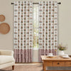 April & Olive Panel Rosehill Cottage Floral & Gingham Ruffled Cotton Curtain Panel Set - 40x84 Dusty Rose & Natural Window Drapes