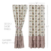April & Olive Panel Rosehill Cottage Floral & Gingham Ruffled Cotton Short Panel Curtain Set - 36x63 Dusty Rose & Natural Window Drapes