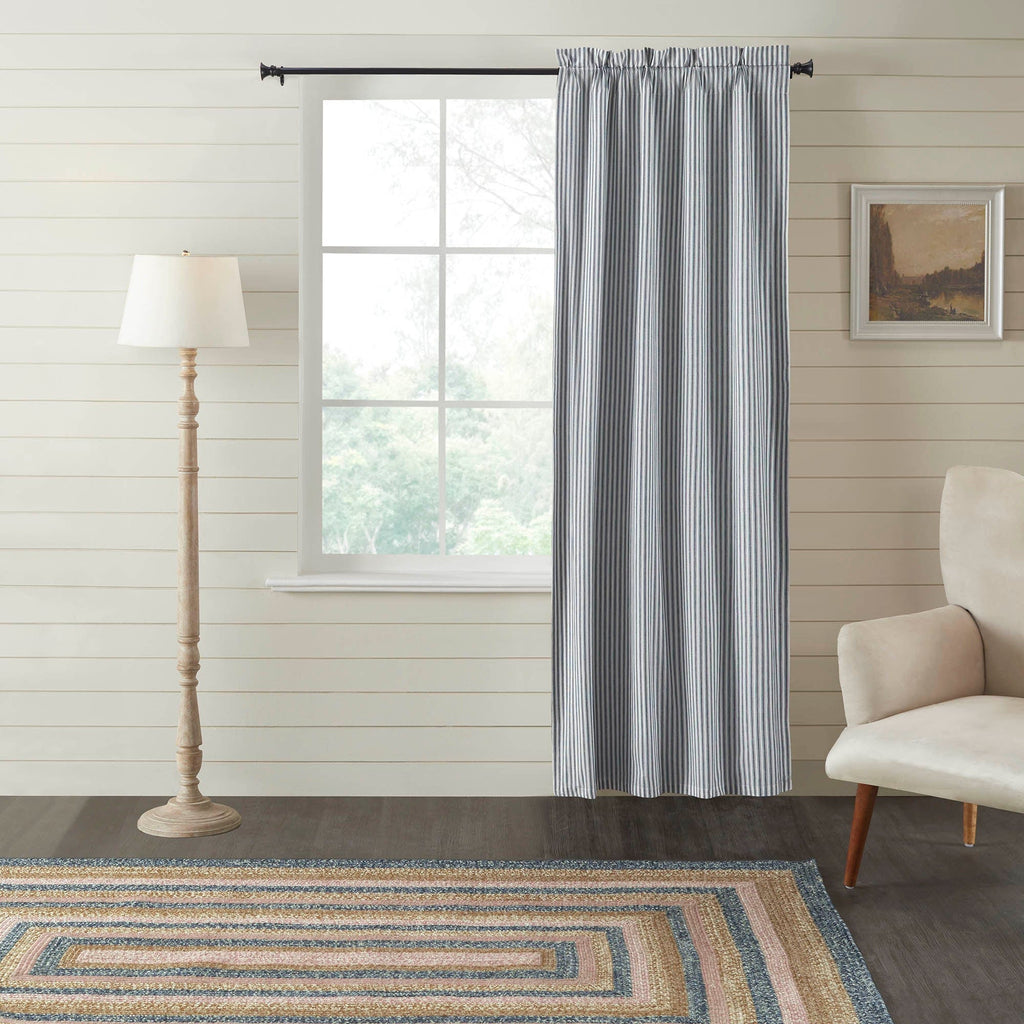 Sawyer Mill Blue Ticking Stripe Blackout Panel 84x40 - The Village Country Store