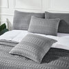 April & Olive Pillow Cover VHC Brands Waffle Weave Dark Gray Pillow Cover Set (2-Pack) 24x24 - Decorative Throw Pillow Covers for Farmhouse Boho Bedroom & Living Room Decor