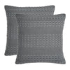 April & Olive Pillow Cover VHC Brands Waffle Weave Dark Gray Pillow Cover Set (2-Pack) 24x24 - Decorative Throw Pillow Covers for Farmhouse Boho Bedroom & Living Room Decor
