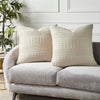 April & Olive Pillow Cover VHC Brands Waffle Weave Natural Pillow Covers 24x24 (Set of 2) - Farmhouse Boho Decorative Throw Pillow Shams for Bedroom & Living Room Decor
