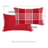 April & Olive Pillow Eston Red White Plaid Pillow Fringed 14x22