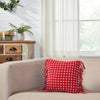 April & Olive Pillow Gallen Red White Pillow Fringed 12x12