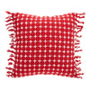 Gallen Red White Pillow Fringed 12x12 - The Village Country Store 