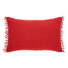 April & Olive Pillow Gallen Red White Pillow Fringed 14x22