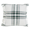 Harper Plaid Green White Pillow Fringed 12x12 - The Village Country Store 