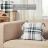 Harper Plaid Green White Pillow Fringed 12x12 - The Village Country Store 