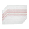 Antique White Stripe Coral Indoor/Outdoor Placemat Set of 6 13x19 - The Village Country Store