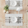 Antique White Stripe Dove Grey Indoor/Outdoor Placemat Set of 6 13x19 - The Village Country Store
