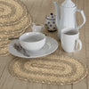 April & Olive Placemat Cobblestone Jute Oval Placemat Set of 6 10x15