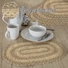 April & Olive Placemat Cobblestone Jute Oval Placemat Set of 6 12x18