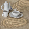 April & Olive Placemat Cobblestone Jute Oval Placemat Set of 6 12x18