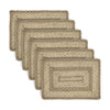 April & Olive Placemat Cobblestone Jute Rect Placemat Set of 6 10x15