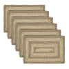 April & Olive Placemat Cobblestone Jute Rect Placemat Set of 6 12x18