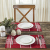Eston Red White Plaid Placemat Set of 2 Fringed 13x19 - The Village Country Store 