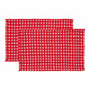 Gallen Red White Placemat Set of 2 Fringed 13x19 - The Village Country Store 