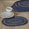 April & Olive Placemat Great Falls Blue Jute Oval Placemat Set of 6 12x18