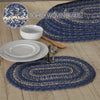 April & Olive Placemat Great Falls Blue Jute Oval Placemat Set of 6 12x18