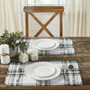 April & Olive Placemat Harper Plaid Green White Placemat Set of 2 Fringed 13x19