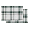 Harper Plaid Green White Placemat Set of 2 Fringed 13x19 - The Village Country Store 