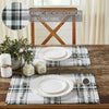 April & Olive Placemat Harper Plaid Green White Placemat Set of 2 Fringed 13x19