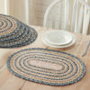 April & Olive Placemat Kaila Jute Oval Placemat Set of 6 13x19