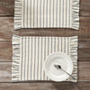 April & Olive Placemat Kaila Ticking Stripe Ruffled Placemat Set of 2 13x19
