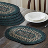 April & Olive Placemat Pine Grove Jute Oval Placemat Set of 6 10x15