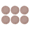 April & Olive Placemat Rosehill Cottage Dusty Rose Gingham Round Ruffled Cotton Placemats - Set of 6 - 15in Pink & Natural Table Mats