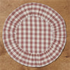 April & Olive Placemat Rosehill Cottage Dusty Rose Gingham Round Ruffled Cotton Placemats - Set of 6 - 15in Pink & Natural Table Mats