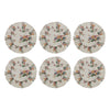 April & Olive Placemat Rosehill Cottage Floral Round Ruffled Cotton Placemats - Set of 6 - 15 inch Dusty Rose & Natural Table Mats