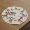April & Olive Placemat Rosehill Cottage Floral Round Ruffled Cotton Placemats - Set of 6 - 15 inch Dusty Rose & Natural Table Mats