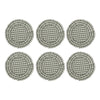 April & Olive Placemat Rosehill Cottage Green Gingham Round Ruffled Cotton Placemats - Set of 6 - 15in Green & Natural Table Mats