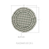 April & Olive Placemat Rosehill Cottage Green Gingham Round Ruffled Cotton Placemats - Set of 6 - 15in Green & Natural Table Mats