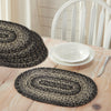 April & Olive Placemat Sawyer Mill Black White Jute Oval Placemat Set of 6 10x15