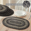 April & Olive Placemat Sawyer Mill Black White Jute Oval Placemat Set of 6 13x19