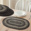 April & Olive Placemat Sawyer Mill Black White Jute Oval Placemat Set of 6 13x19