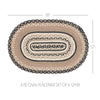 April & Olive Placemat Sawyer Mill Charcoal Creme Jute Oval Placemat Set of 6 12x18
